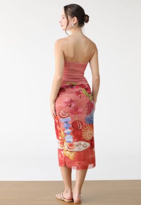 Vestido FARM Midi Afrodite Rosa