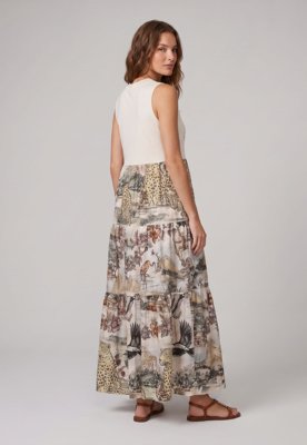 Vestido FARM Modelagem Fluida Off-White