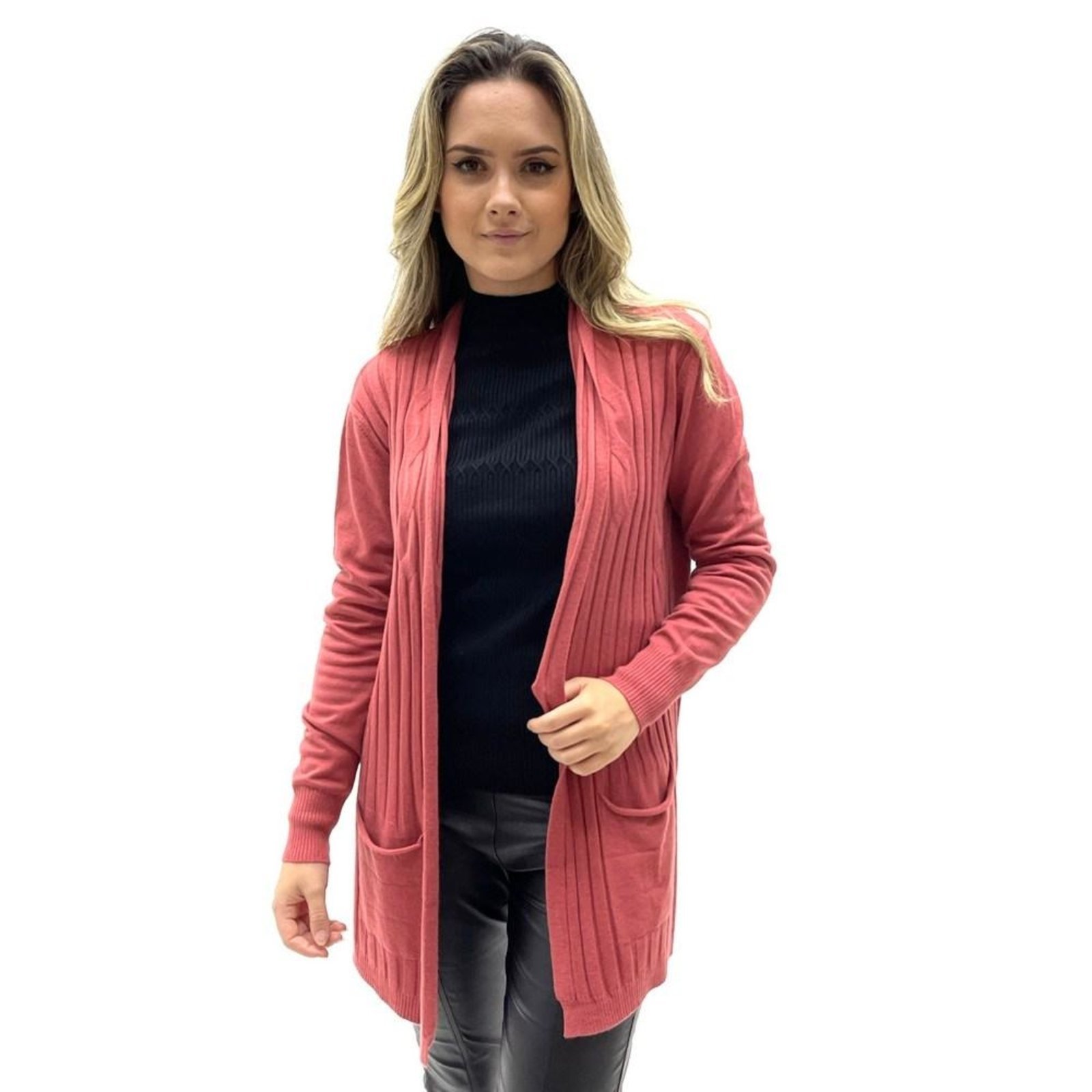 cardigan vermelho longo