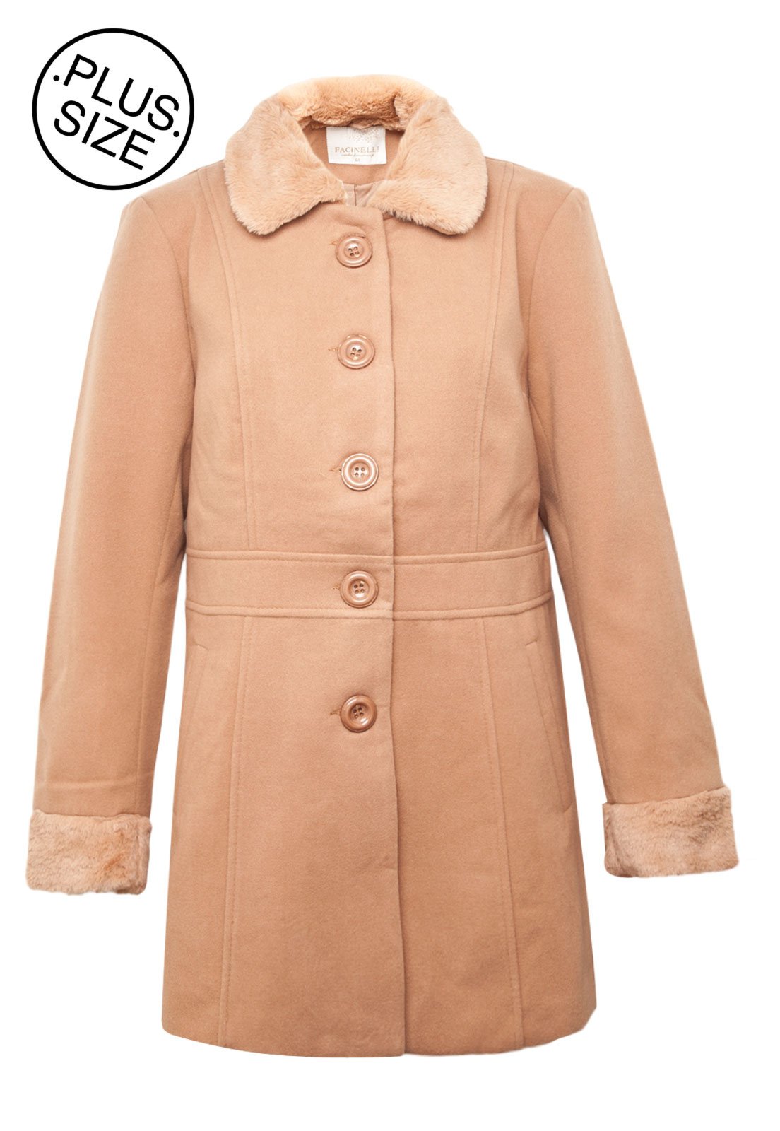 casaco lã batido feminino plus size