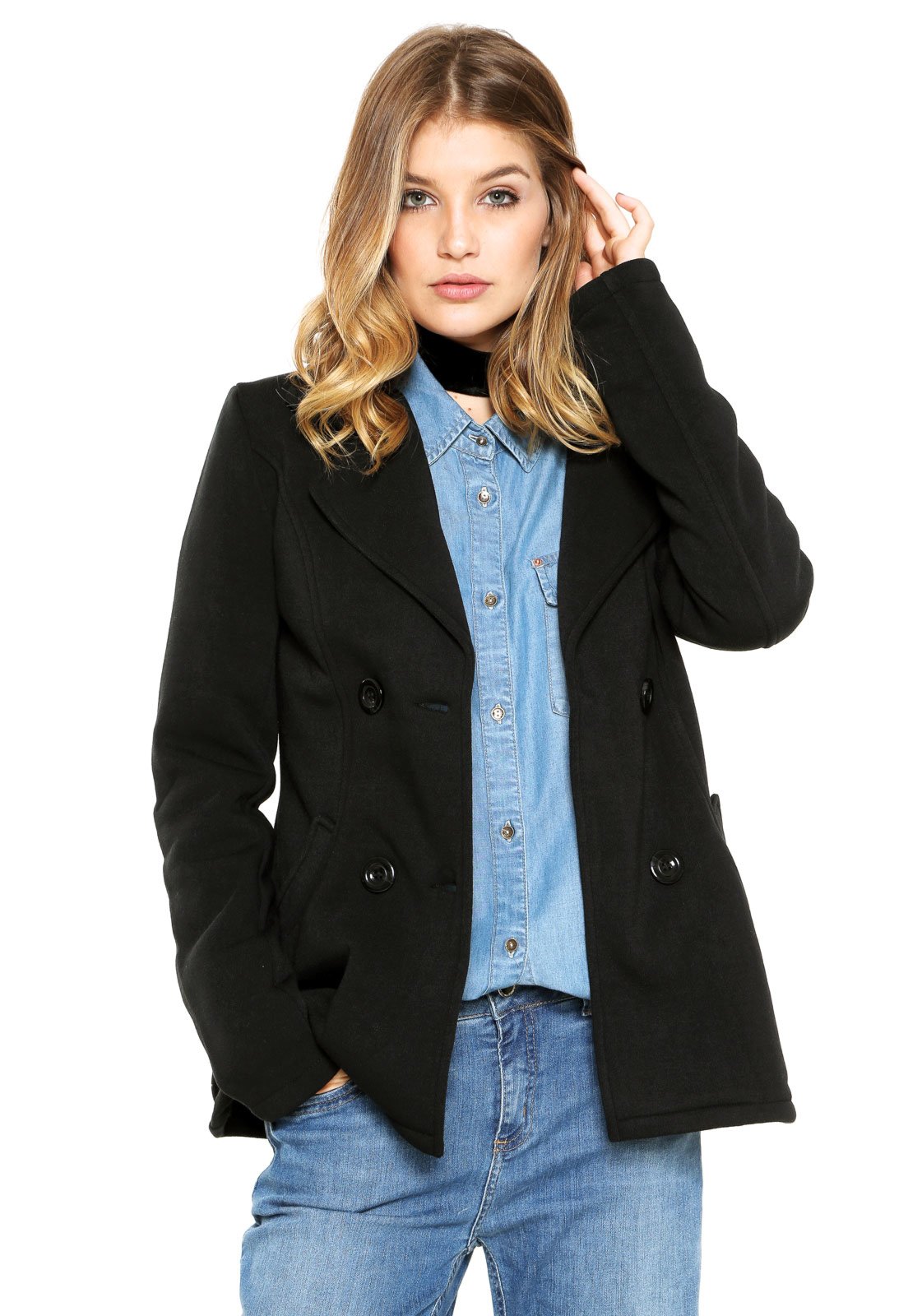 casaco facinelli by mooncity botões preto