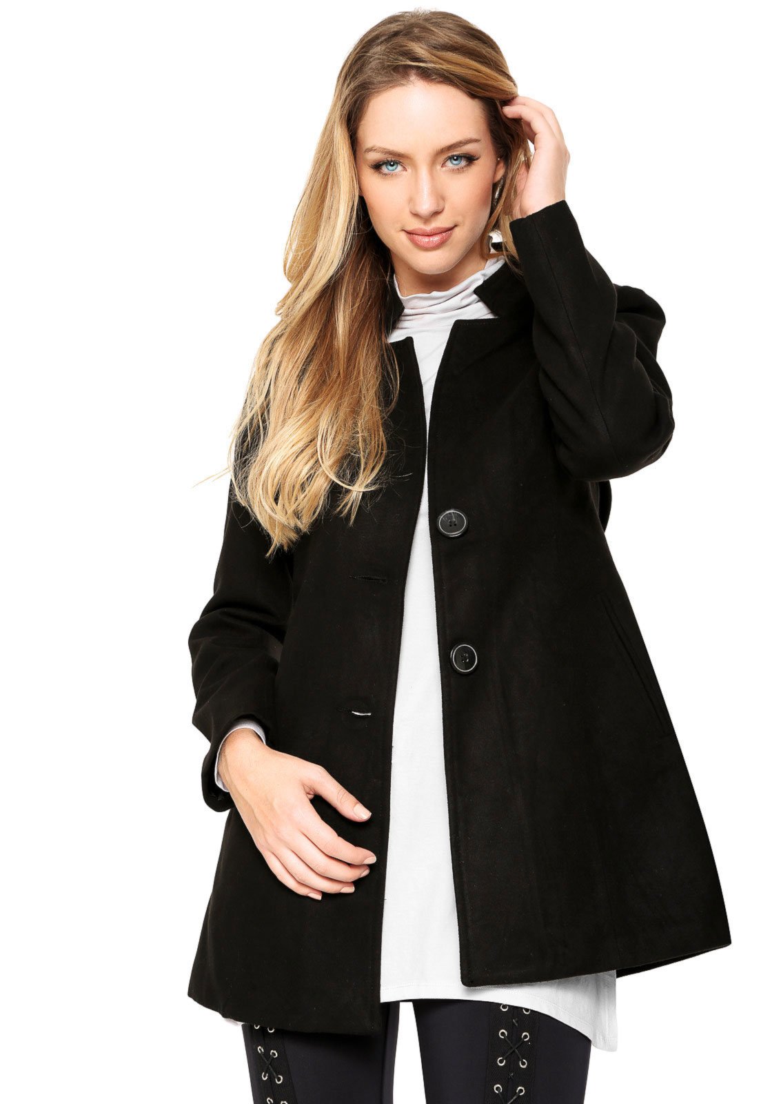 casaco preto alongado
