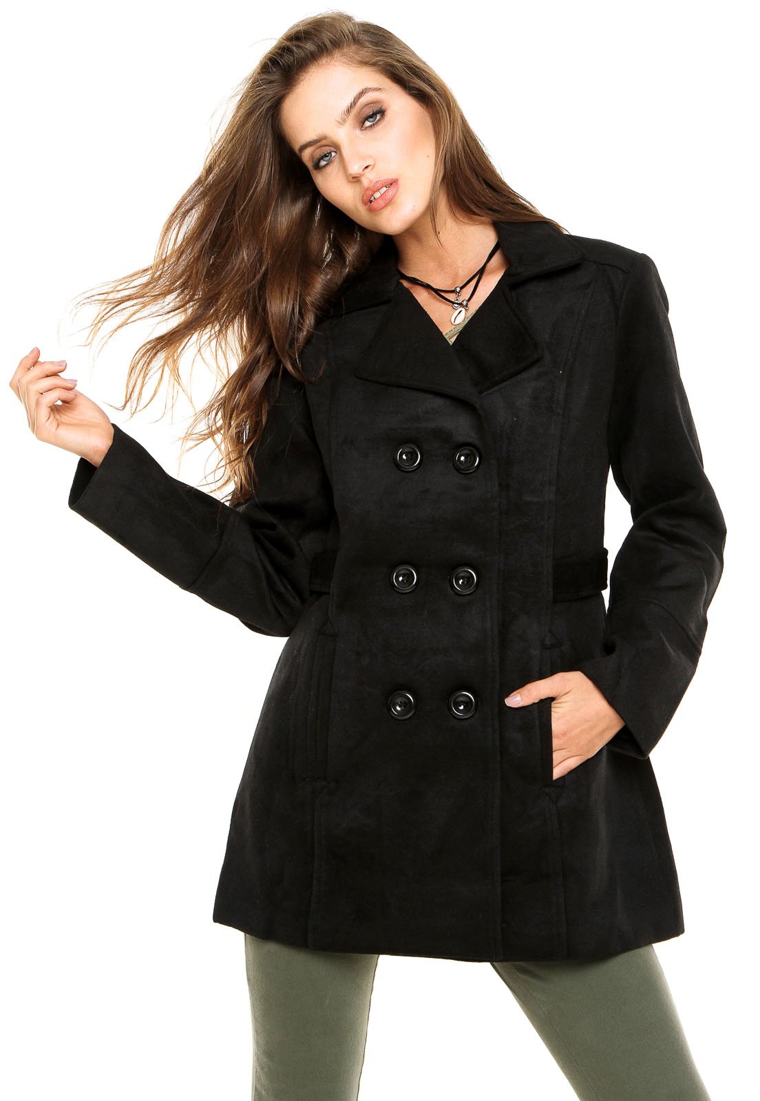 casaco sobretudo feminino preto