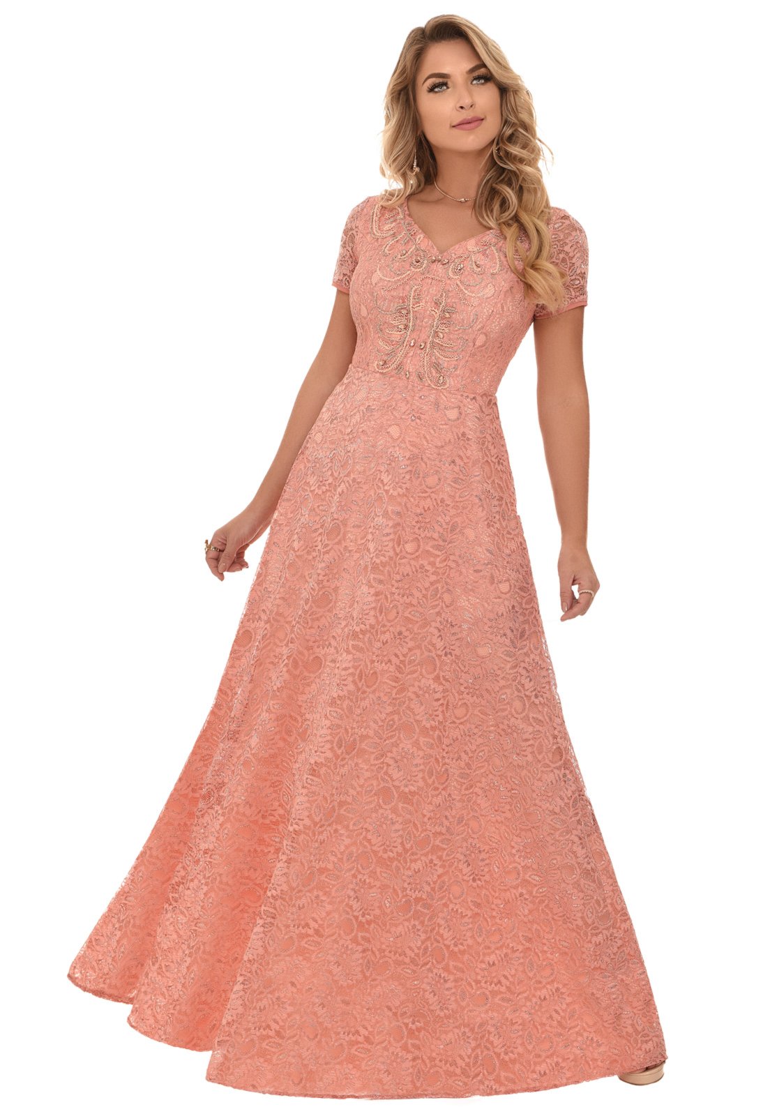 vestido rose moda evangelica