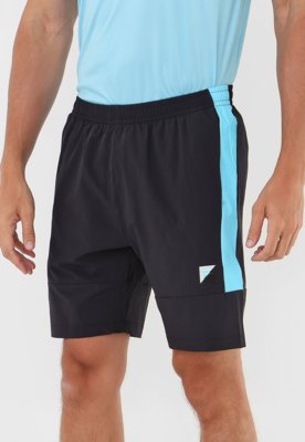 Bermuda Fila Reta Fusion Plaid Preta/Azul Menor preço em Bermuda Fila Reta Fusion Plaid Preta/Azul