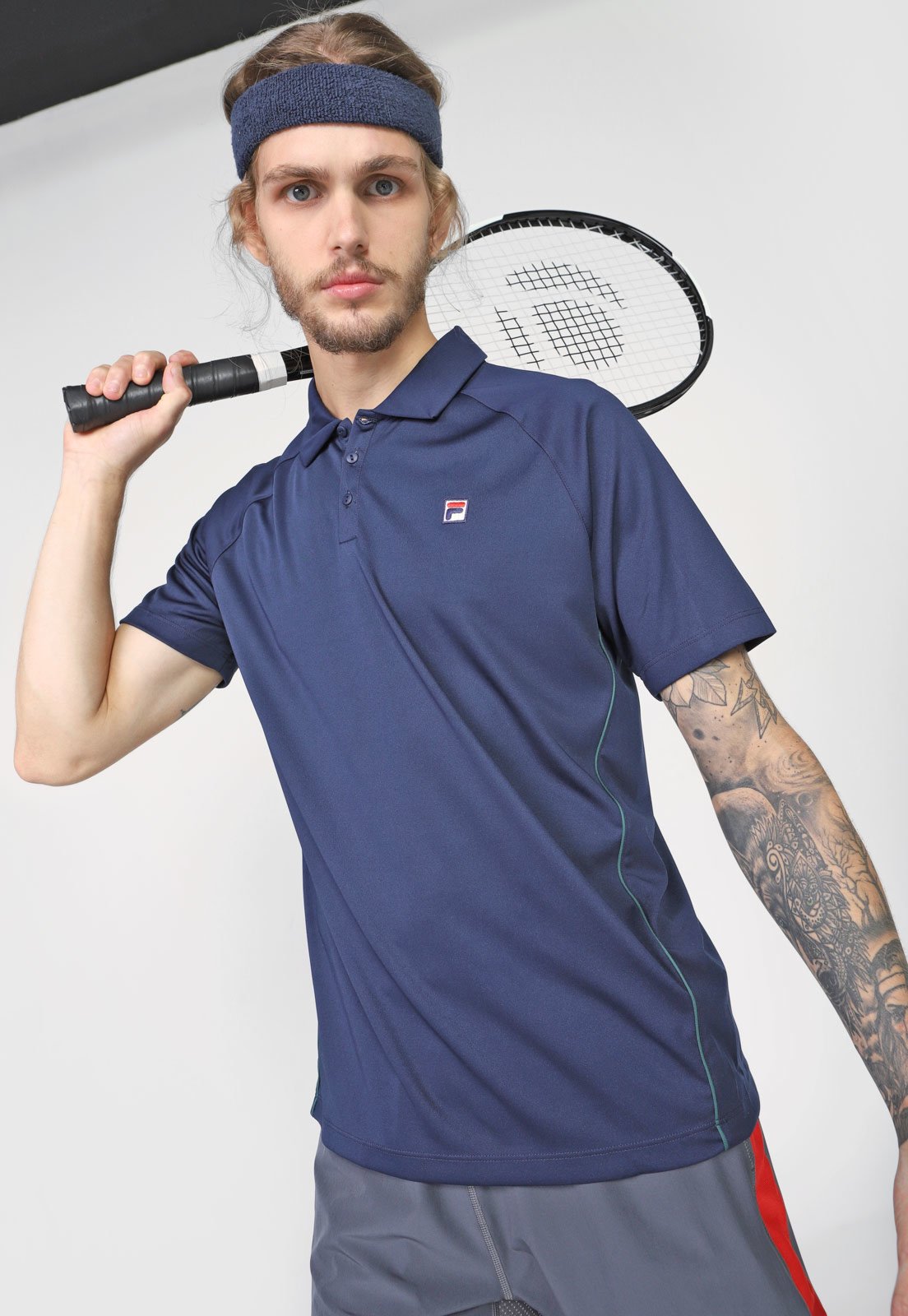 Camisa Fila Pólo Action 3 Masculina Azul / Marinho