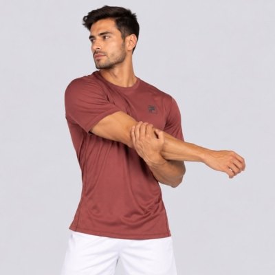 Camiseta Fila Reflective Core Run Marrom