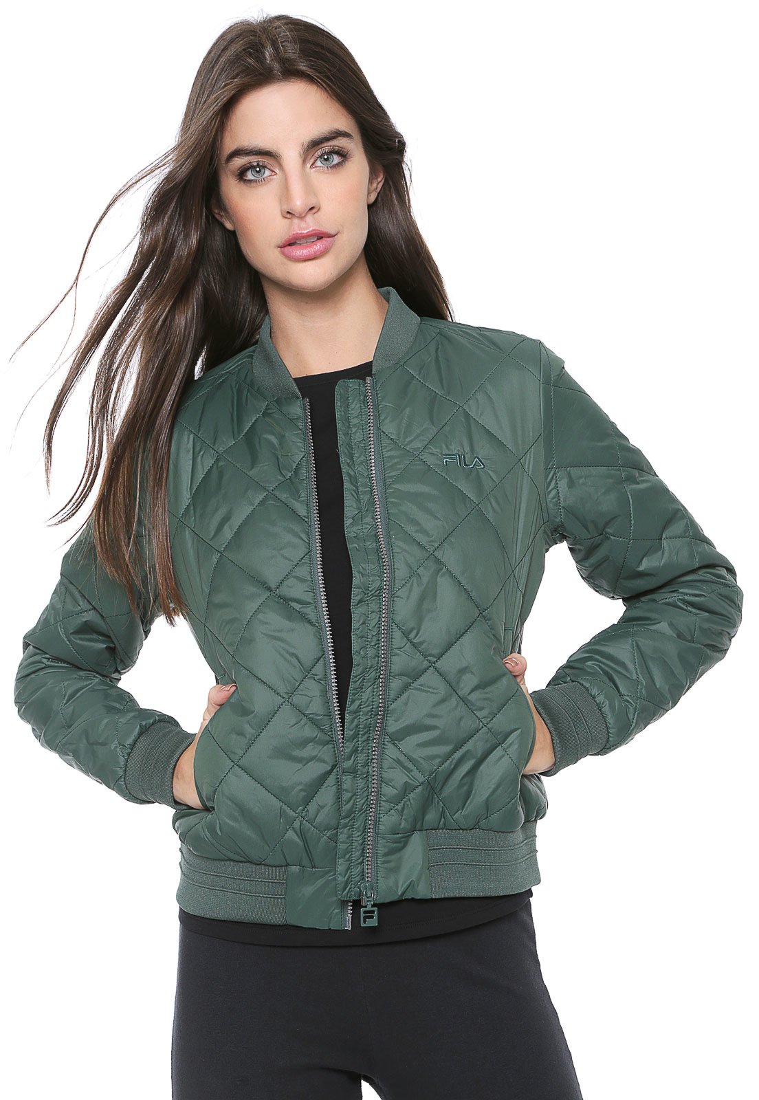 jaqueta bomber verde feminina