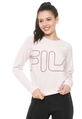 Moletom Fechado Fila Studio Train Rosa Menor preço em Moletom Fechado Fila Studio Train Rosa
