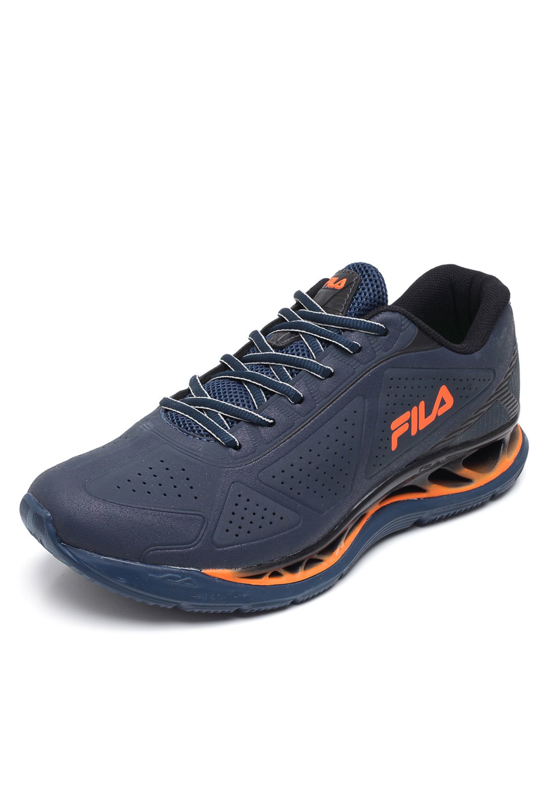 tenis fila azul e laranja