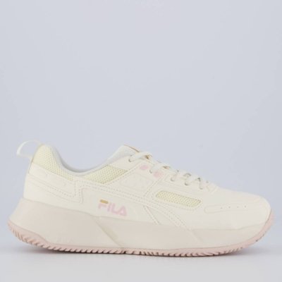 Tênis Fila Precision Feminino Bege e Rosa