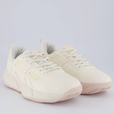 Tênis Fila Precision Feminino Bege e Rosa