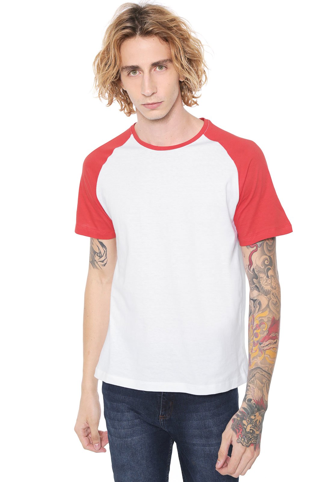 camiseta raglan laranja
