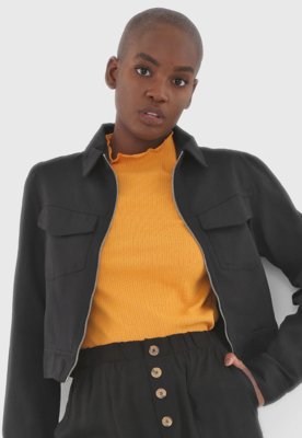 jaqueta preta cropped