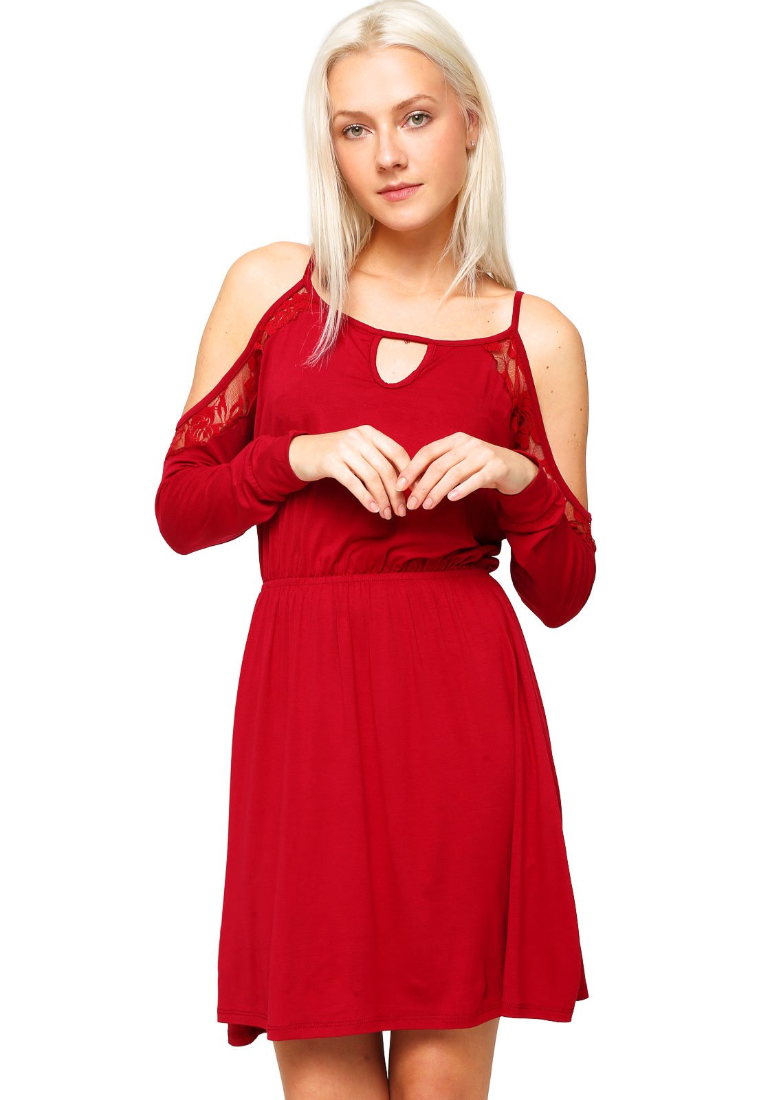 Vestido vinho best sale curto com renda