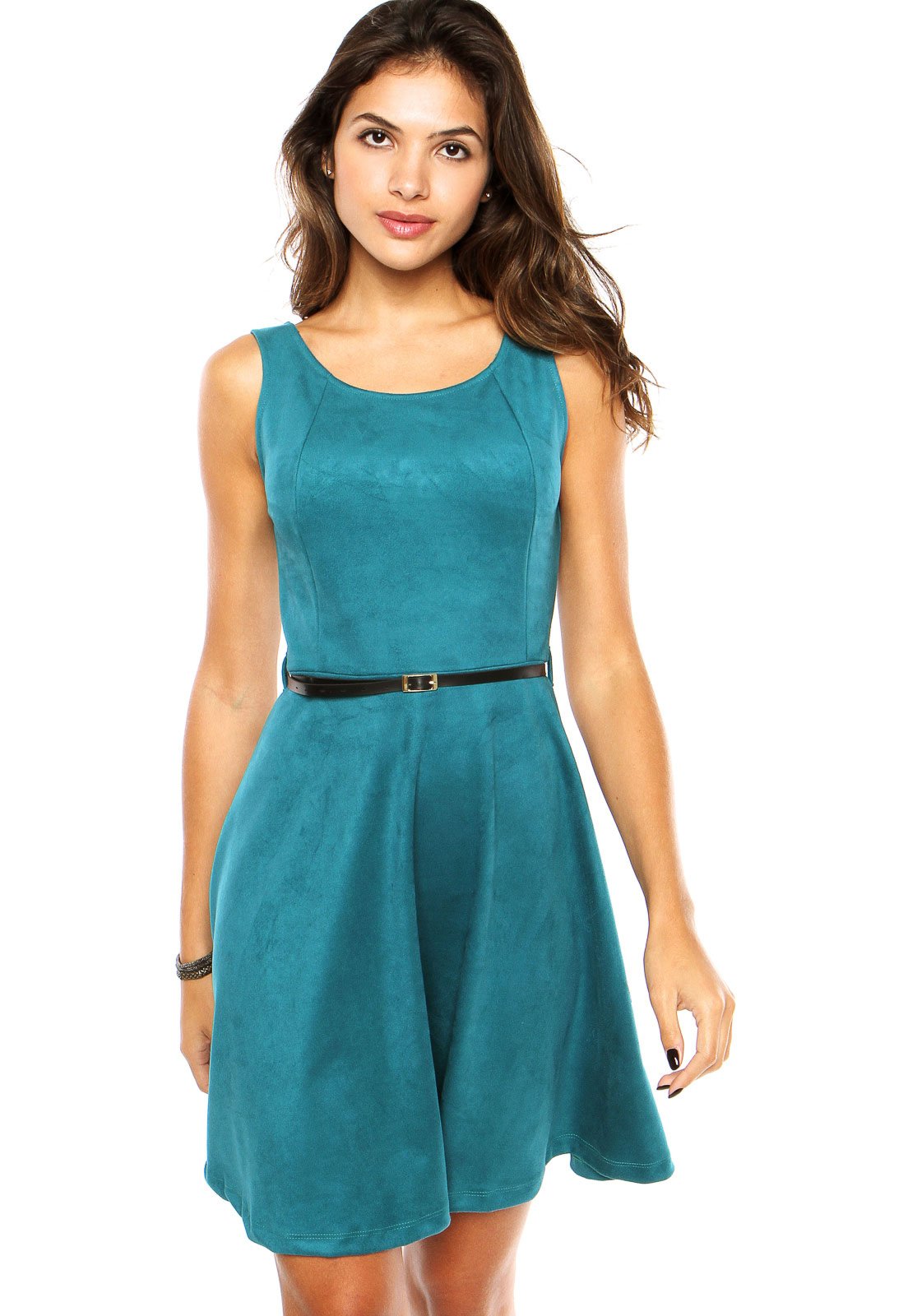 Fashion vestido suede verde