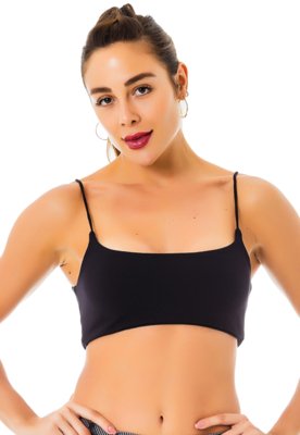 Top Fitness Flavia Donadio Beachwear Aruba Preto Menor preço em Top Fitness Flavia Donadio Beachwear Aruba Preto