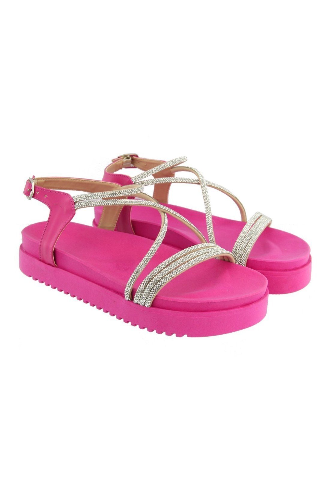 Sandália Dafiti Shoes Tiras Rosa - Compre Agora