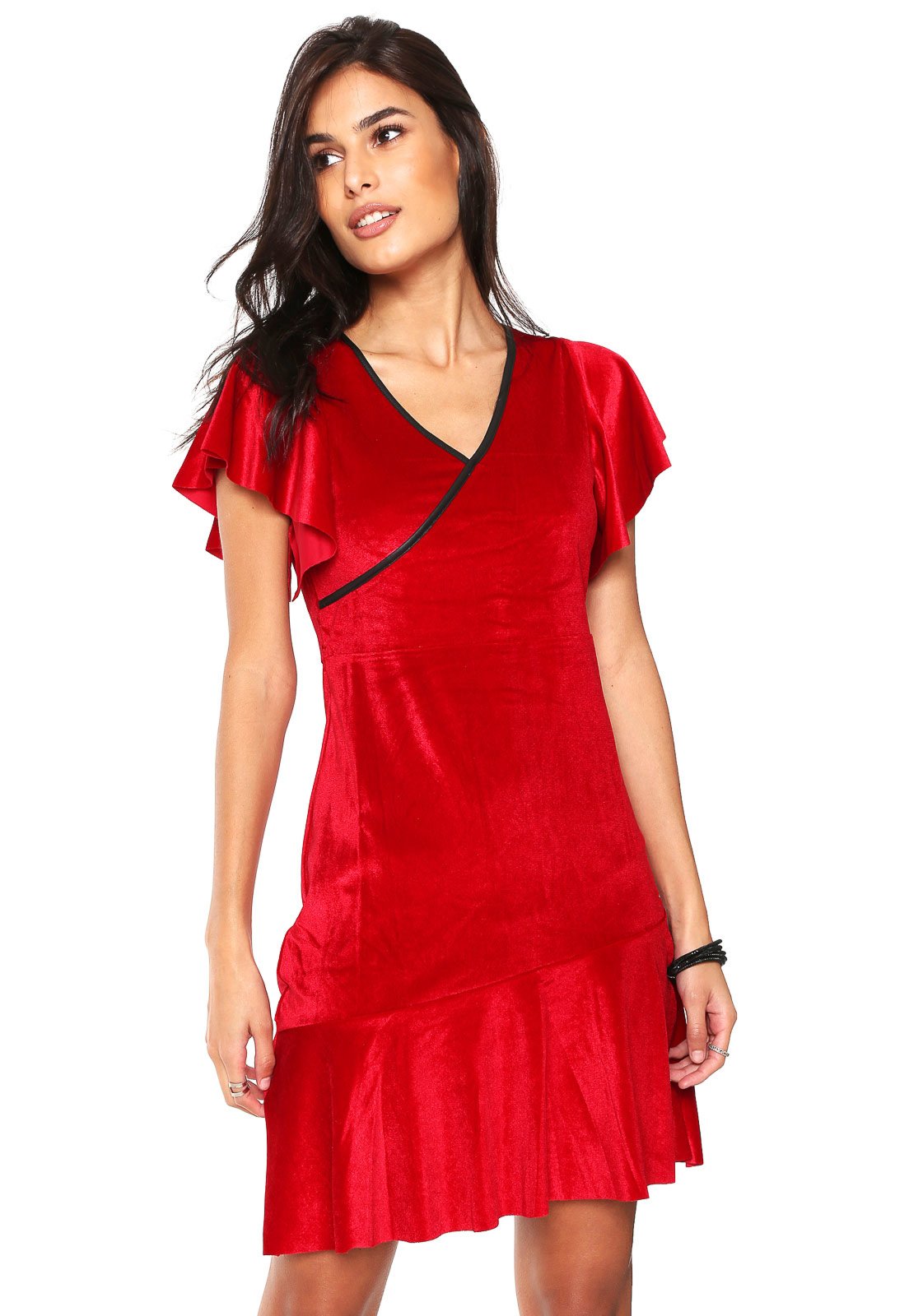 vestido veludo vermelho