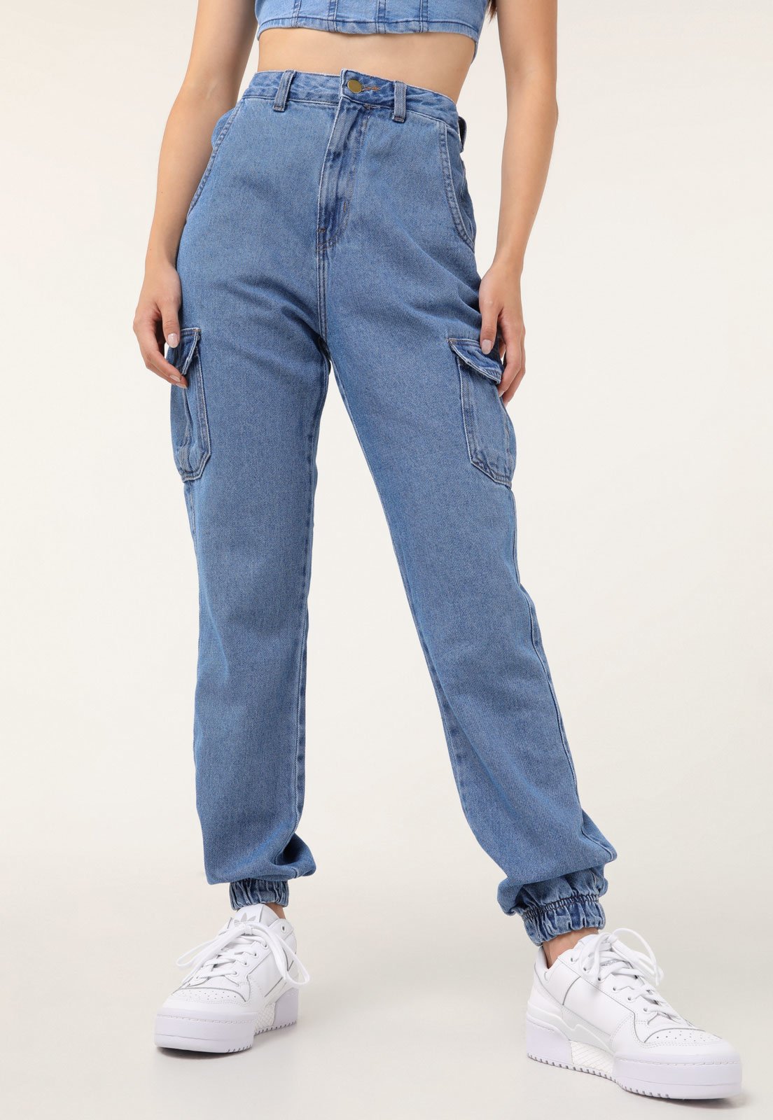 Forever 21 Denim Cargo Jogger