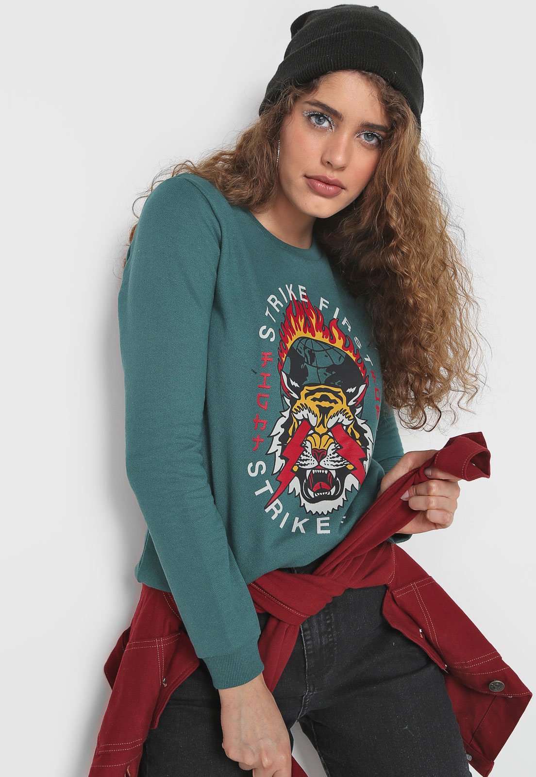 forever 21 red moletom com capuz