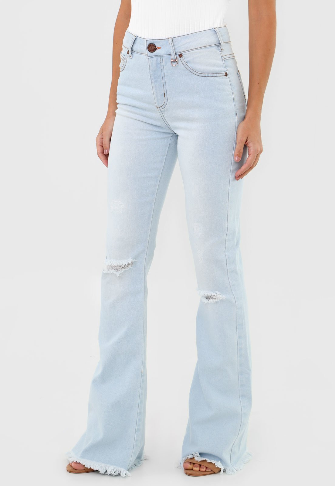 Calça jeans store feminina flare marisa