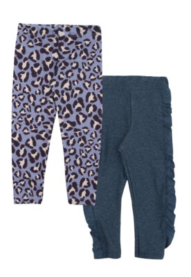 Kit 2pçs Legging Fun Friends Kids Menina Onça Lilás/Azul Menor preço em Kit 2pçs Legging Fun Friends Kids Menina Onça Lilás/Azul