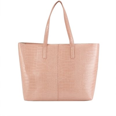 Bolsa Shopping Bag Grande Gabriela Textura Croco Nude Compre Agora