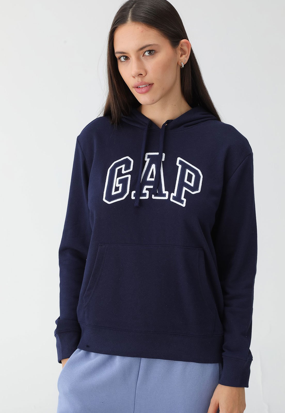 Blusa de Moletom Fechada GAP Logo Azul-Marinho