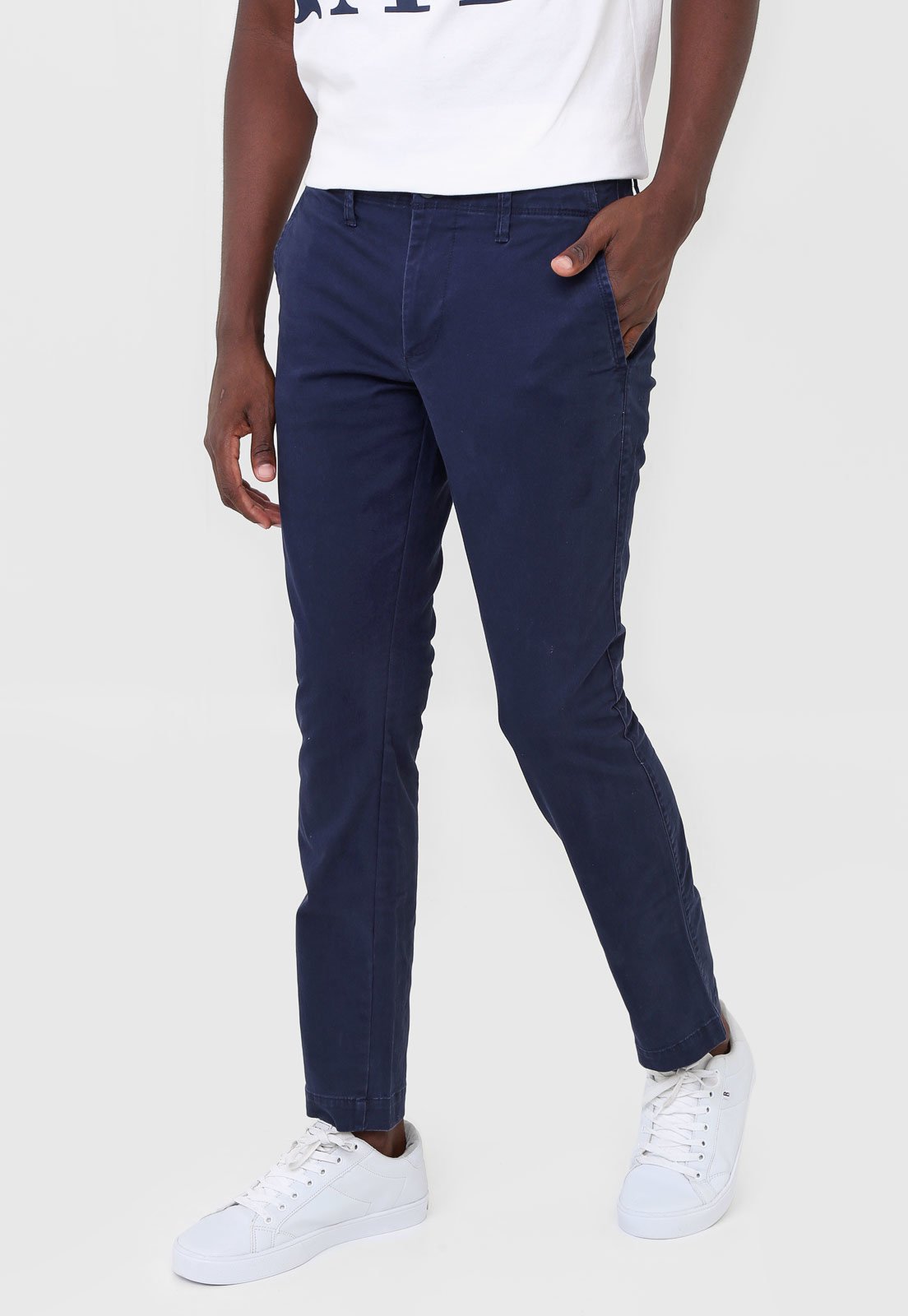 Calça Chino Tweed Azul Marinho