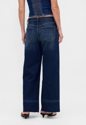 Calça Feminina GAP Modelagem Ampla Azul