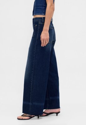 Calça Feminina GAP Modelagem Ampla Azul
