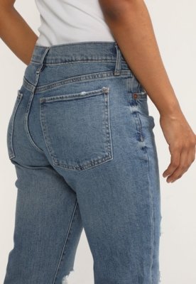 Calça Jeans GAP Reta Destroyed Azul