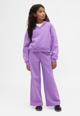 Calça de Moletom Infantil GAP Cintura Alta Perna Ampla Roxo