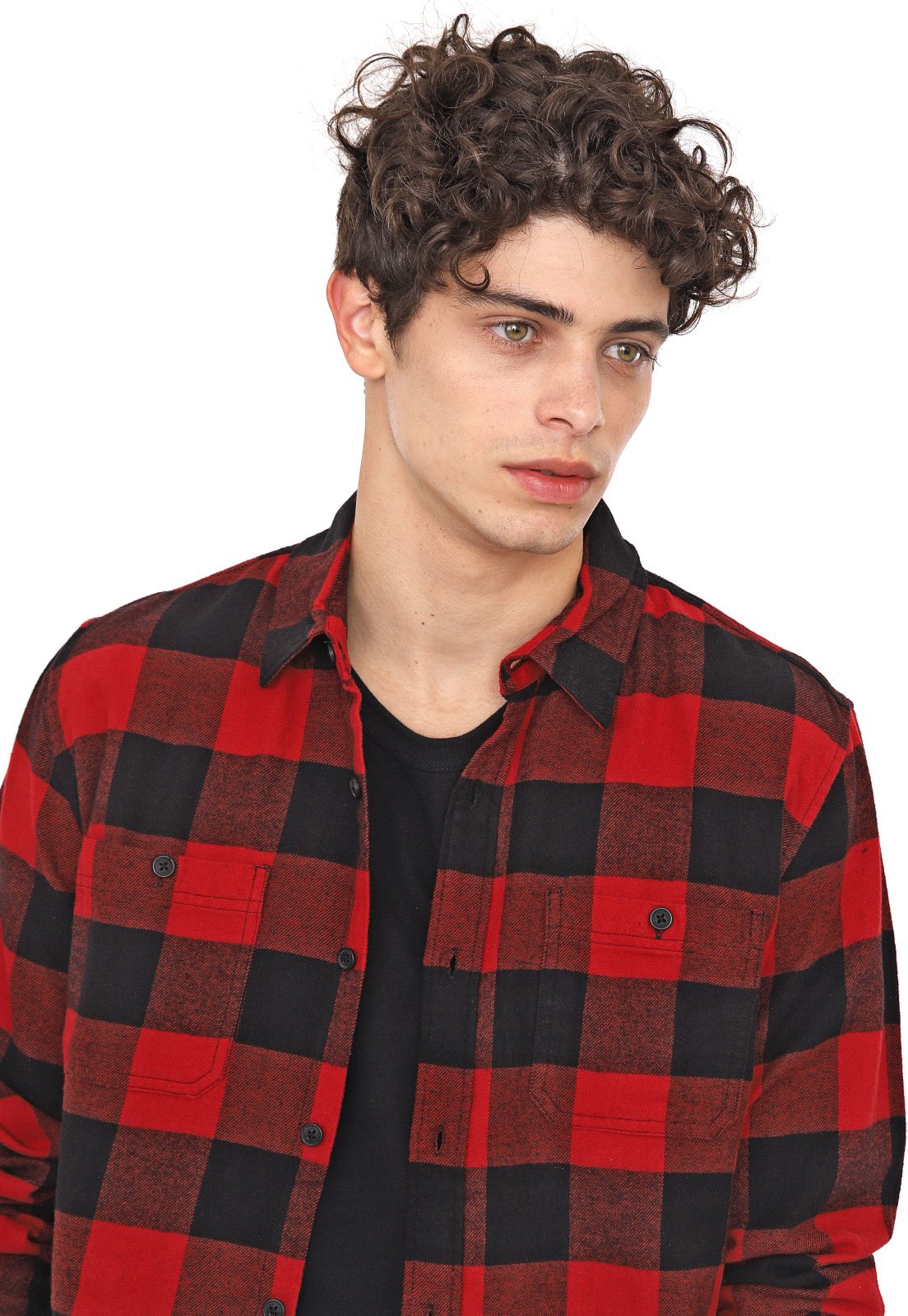 Camisa xadrez sale masculina vermelha flanela