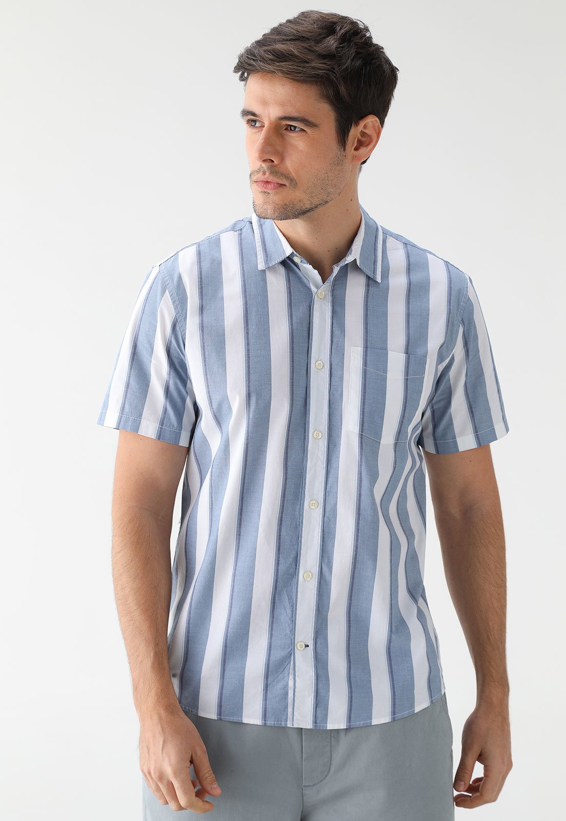 Camisa GAP Reta Listrada Azul