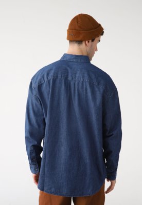 Camisa Jeans GAP Reta Lisa Azul