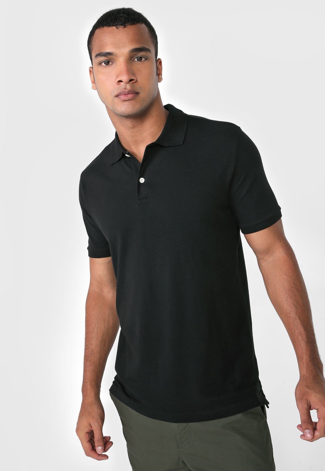 Camisa Polo GAP Reta Lisa Preta