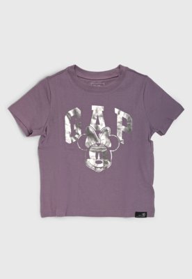 Camiseta Infantil GAP Minnie Mouse Roxa