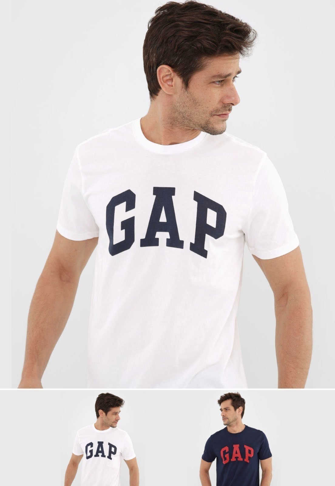 Camiseta GAP Logo Branca Masculina Cod CX4573