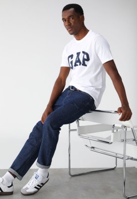 Kit 2pçs Camiseta GAP Reta Logo Azul