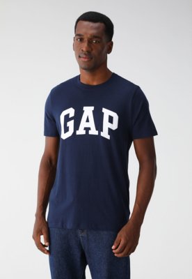 Kit 2pçs Camiseta GAP Reta Logo Azul