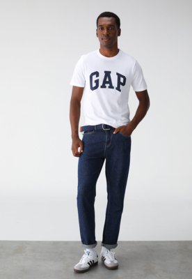 Kit 2pçs Camiseta GAP Reta Logo Azul