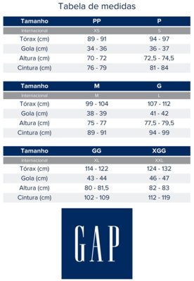Kit 2pçs Camiseta GAP Reta Logo Azul