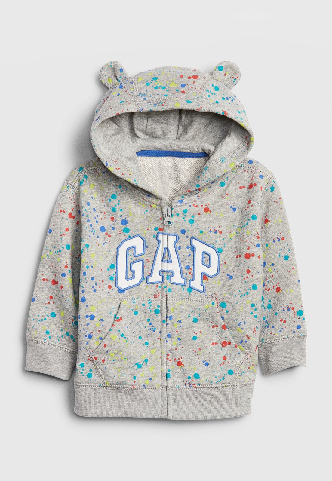 white moletom com capuz with paint splatter