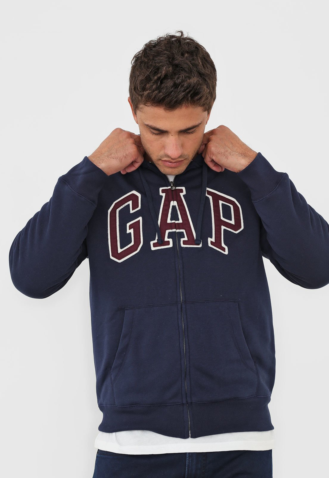 gap logo sherpa moletom com capuz