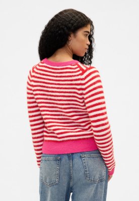 Suéter Feminino GAP Listrado Cropped Rosa