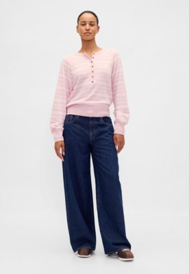 Suéter Feminino GAP Listrado Rosa