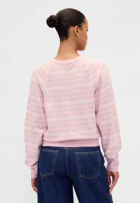 Suéter Feminino GAP Listrado Rosa