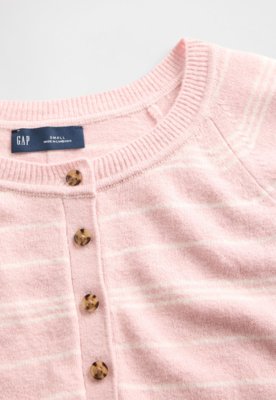 Suéter Feminino GAP Listrado Rosa